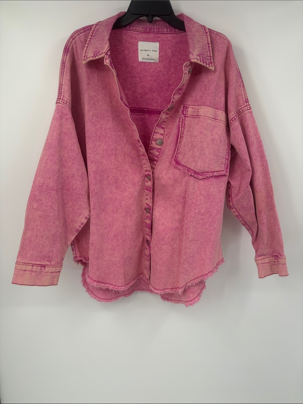 Celebrity Pink Pink Stonewash Denim Jacket Size XL